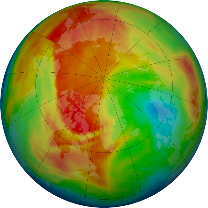 Arctic ozone map for 23 February 1983